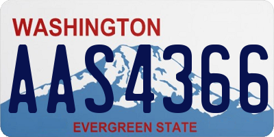 WA license plate AAS4366