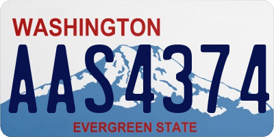 WA license plate AAS4374