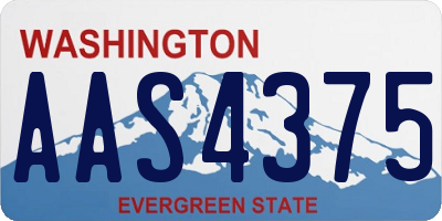 WA license plate AAS4375
