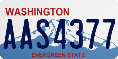 WA license plate AAS4377