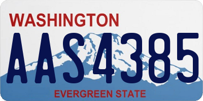 WA license plate AAS4385
