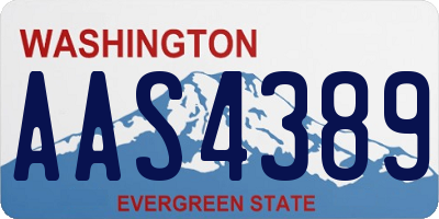 WA license plate AAS4389