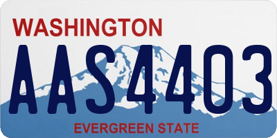 WA license plate AAS4403