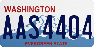 WA license plate AAS4404