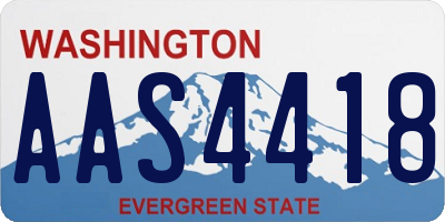 WA license plate AAS4418