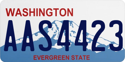 WA license plate AAS4423