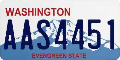 WA license plate AAS4451