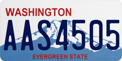 WA license plate AAS4505