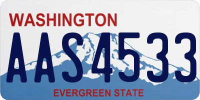 WA license plate AAS4533