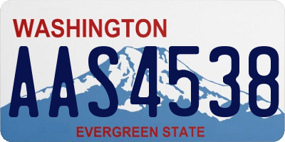 WA license plate AAS4538
