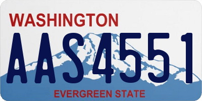 WA license plate AAS4551