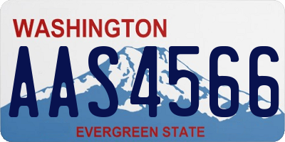 WA license plate AAS4566