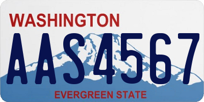 WA license plate AAS4567
