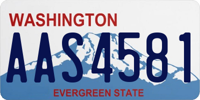 WA license plate AAS4581
