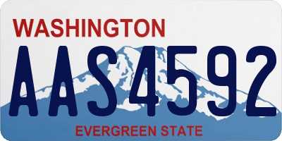 WA license plate AAS4592
