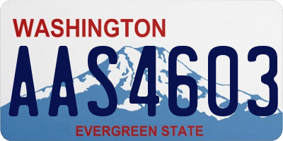 WA license plate AAS4603