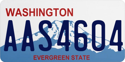 WA license plate AAS4604