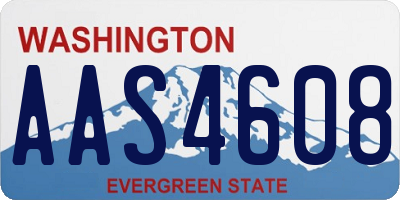 WA license plate AAS4608