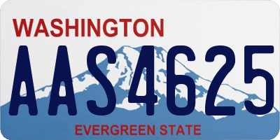 WA license plate AAS4625