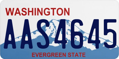WA license plate AAS4645