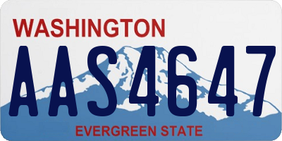 WA license plate AAS4647