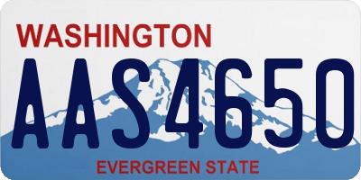 WA license plate AAS4650