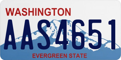 WA license plate AAS4651