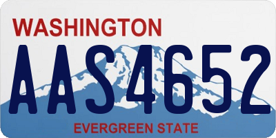 WA license plate AAS4652