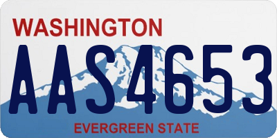 WA license plate AAS4653