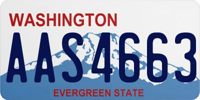 WA license plate AAS4663