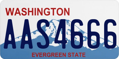 WA license plate AAS4666