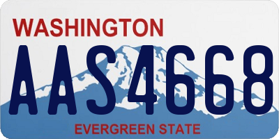 WA license plate AAS4668