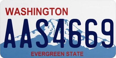 WA license plate AAS4669