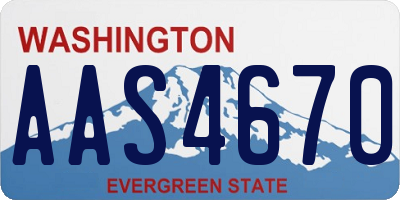 WA license plate AAS4670