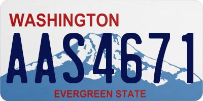 WA license plate AAS4671