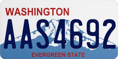 WA license plate AAS4692