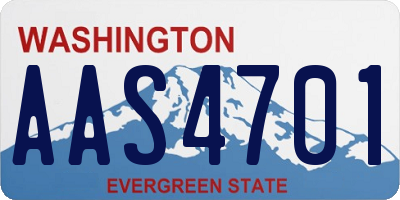 WA license plate AAS4701