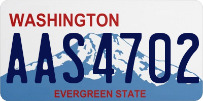 WA license plate AAS4702