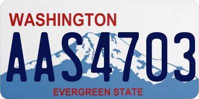 WA license plate AAS4703