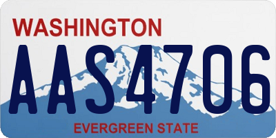 WA license plate AAS4706