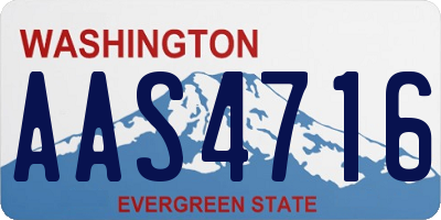 WA license plate AAS4716