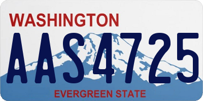 WA license plate AAS4725