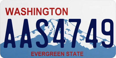 WA license plate AAS4749