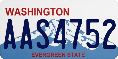 WA license plate AAS4752
