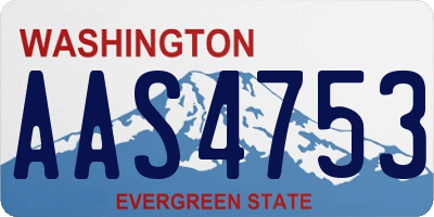 WA license plate AAS4753