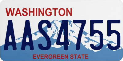 WA license plate AAS4755