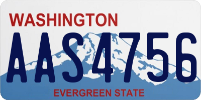WA license plate AAS4756