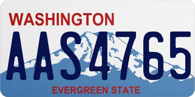 WA license plate AAS4765