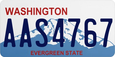WA license plate AAS4767