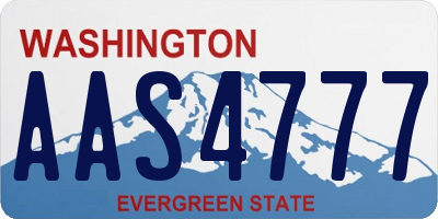 WA license plate AAS4777